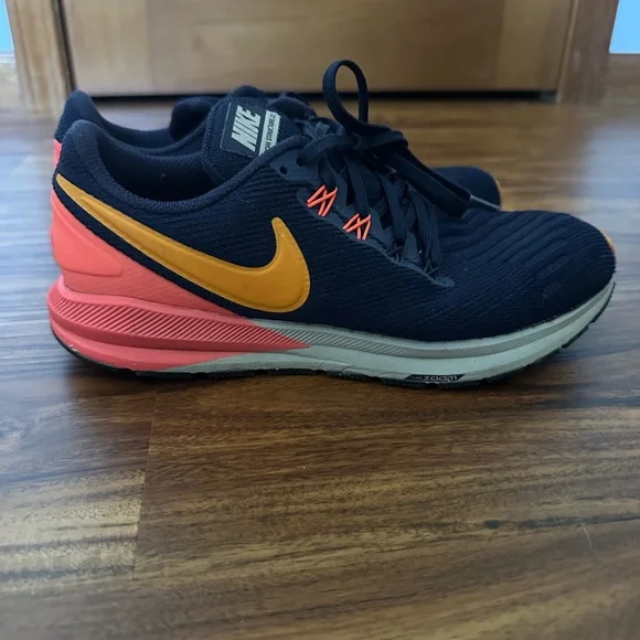 Nike Air Zoom Structure 32 Blue and Orange Running Shoes - Picture 2 of 6